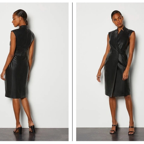 black one shoulder leather dress Valaria One Shoulder Dress